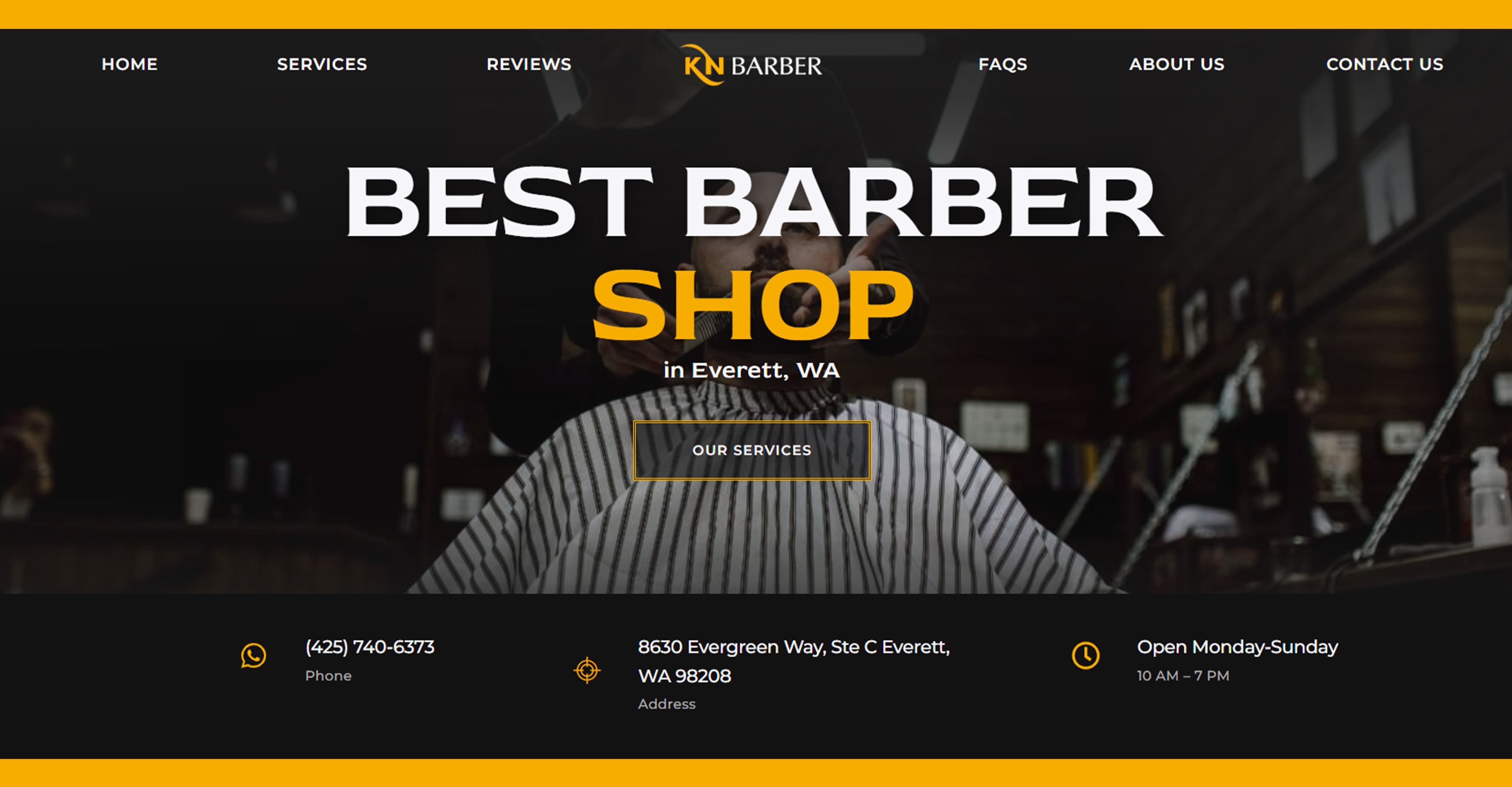KN Barber website preview